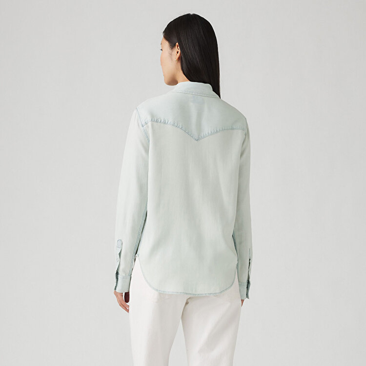 Levi's Essential Western Kadın Mavi Klasik Yaka Gömlek