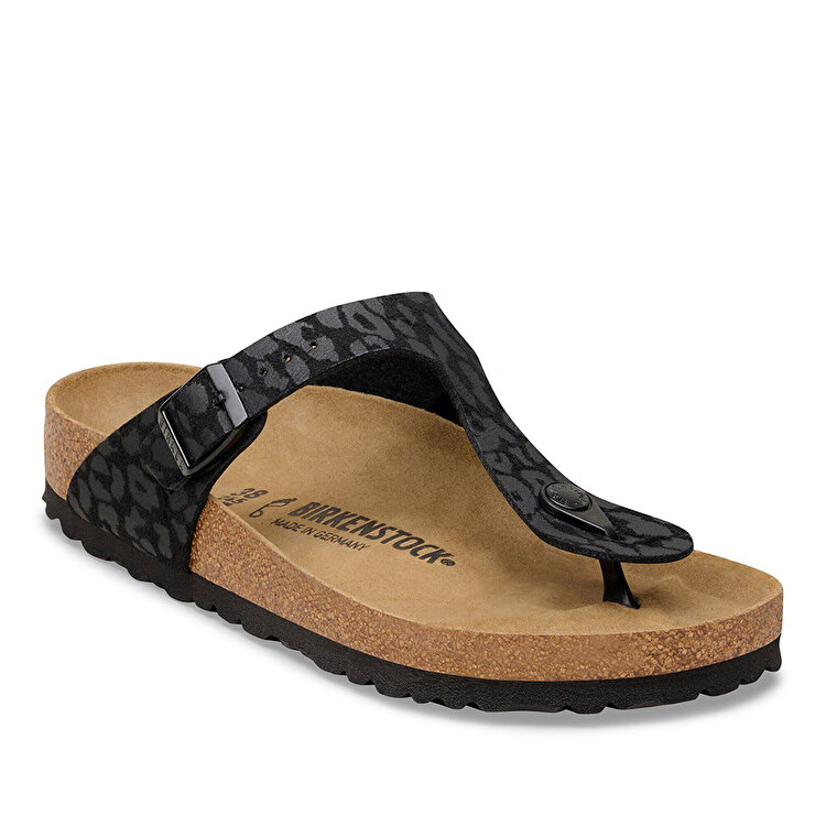 Birkenstock Gizeh Syn Leopard Kadın Siyah Terlik