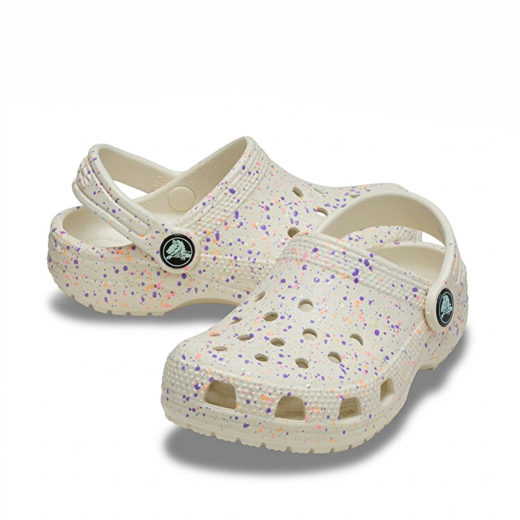 Crocs Classic Glow Paint Splatter Clog Çocuk Bej Terlik