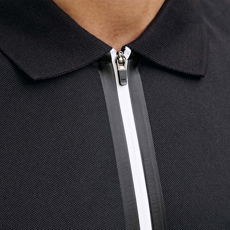 Jack&Jones Fusion Pique Erkek Siyah Polo Yaka Tişört