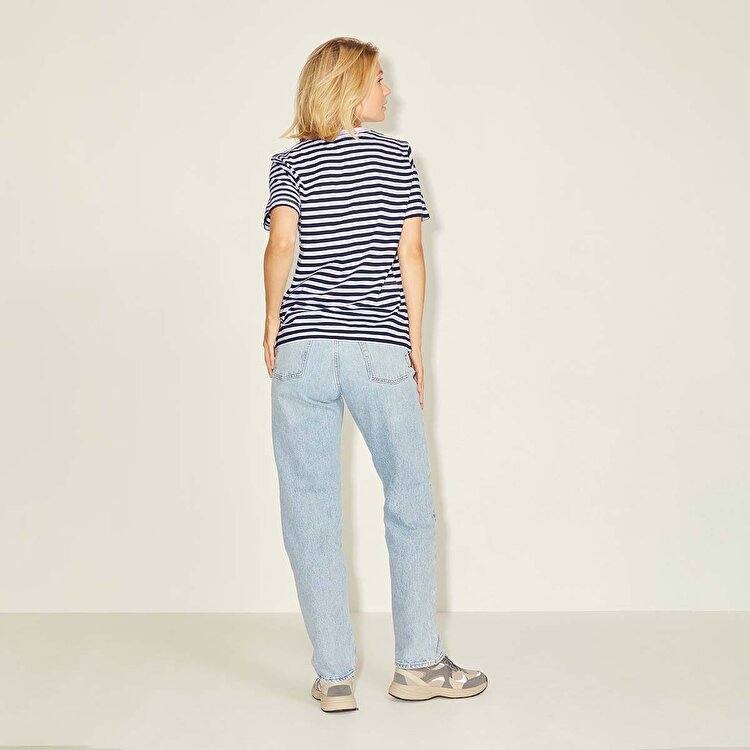 JJXX Anna Ss Reg Every Stripe Kadın Beyaz Tişört