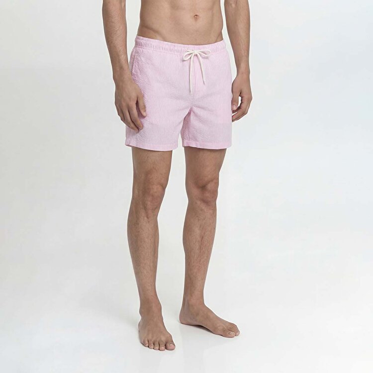 Jack&Jones Maui Ocean Seersucker Erkek Pembe Mayo
