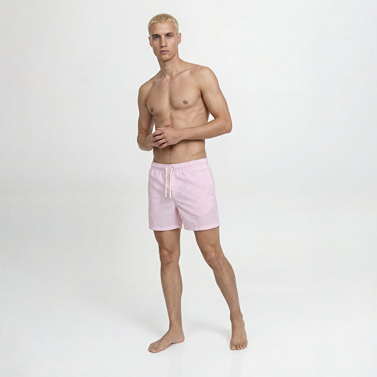 Jack&Jones Maui Ocean Seersucker Erkek Pembe Mayo