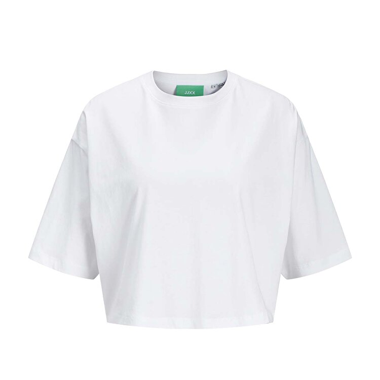 JJXX Andrea Loose Ss Cropped Kadın Beyaz Tişört