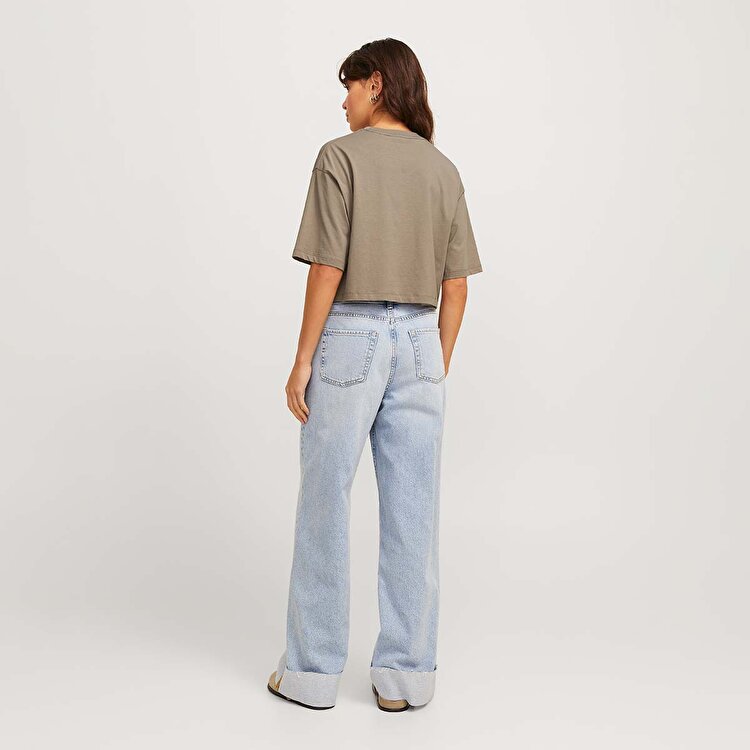 JJXX Andrea Loose Ss Cropped Kadın Kahverengi Tişört