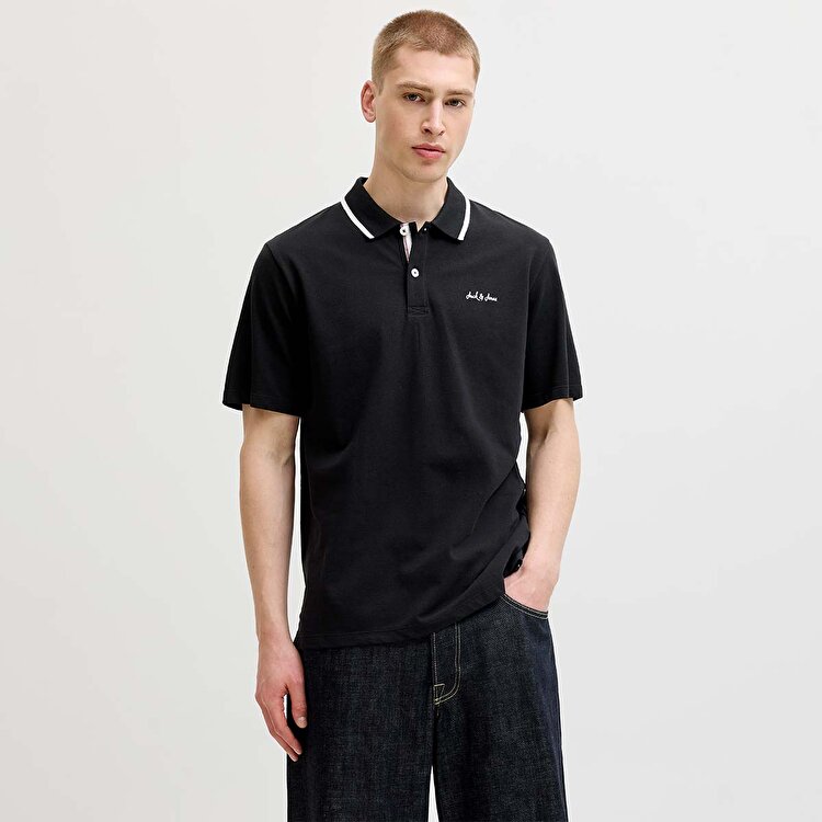 Jack&Jones Blaze Erkek Siyah Polo Yaka Tişört