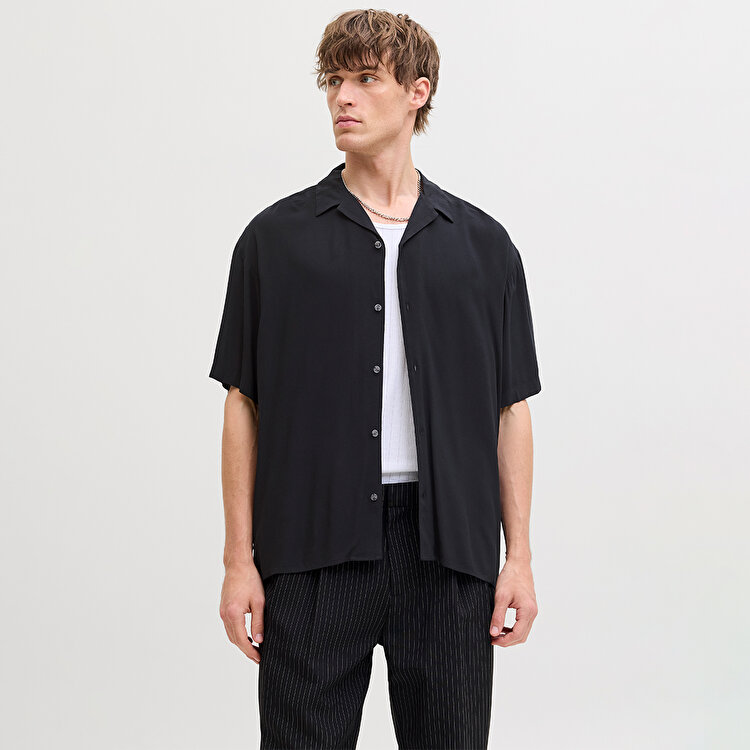 Jack&Jones Jeff Resort Solid Erkek Siyah Polo Yaka Gömlek