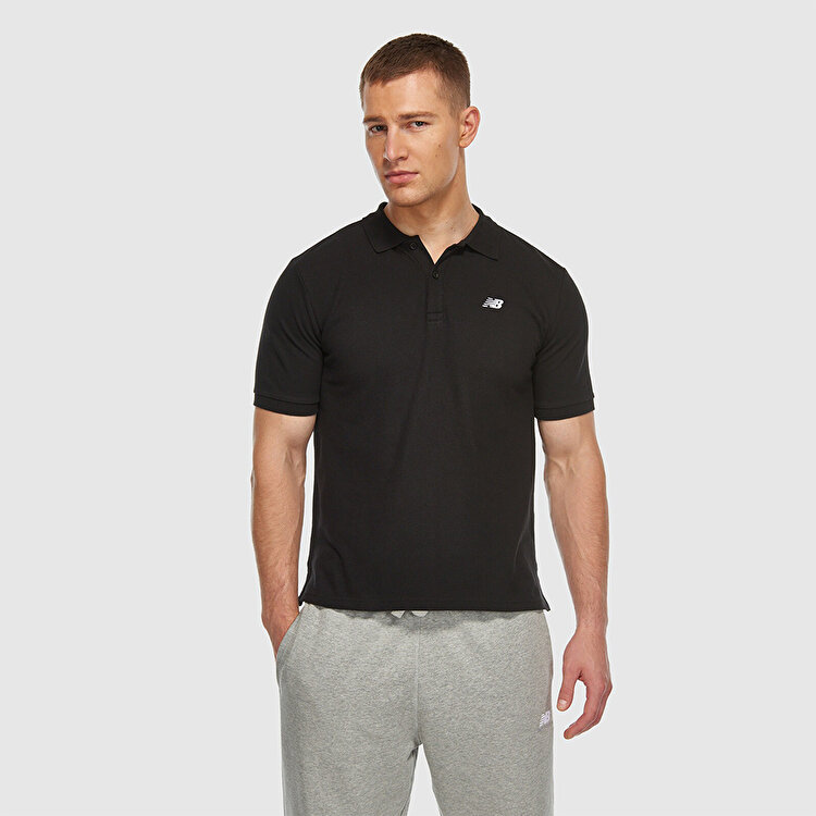 New Balance 3415 Erkek Siyah Polo Yaka Tişört