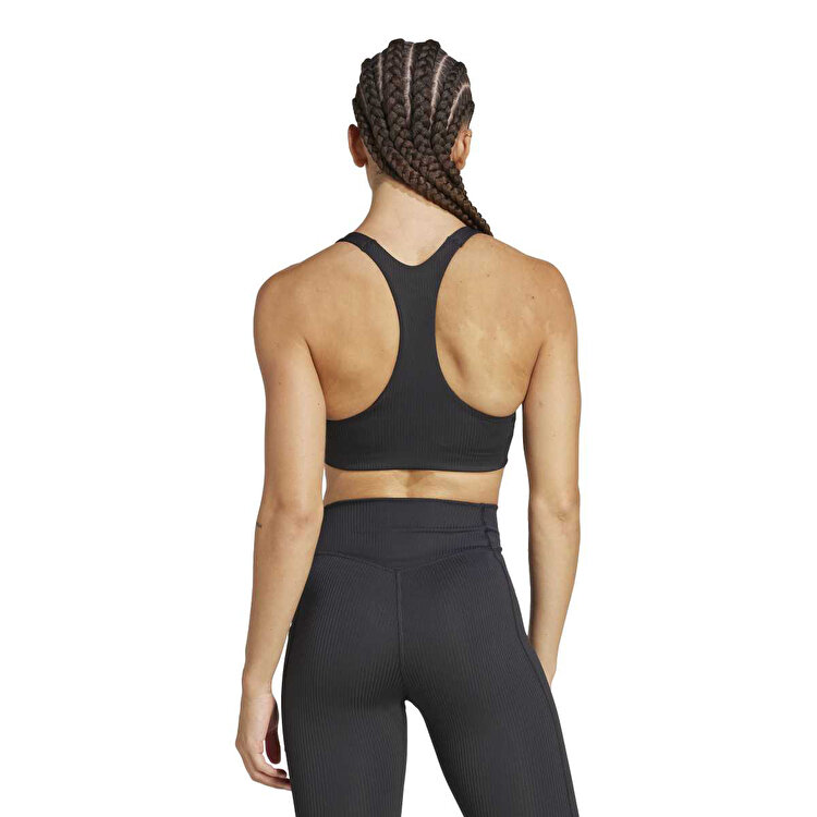 adidas Prime Lift Impact Rib Medium Support Kadın Siyah Sporcu Sütyeni