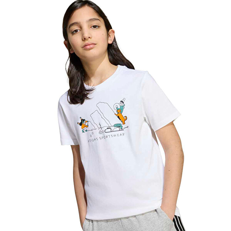adidas Winter Sports Çocuk Beyaz Tişört