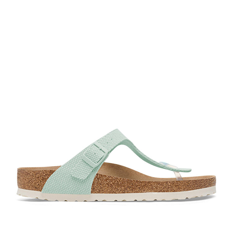 Birkenstock Gizeh Tex Rough Canvas Vegan Kadın Turkuaz Terlik
