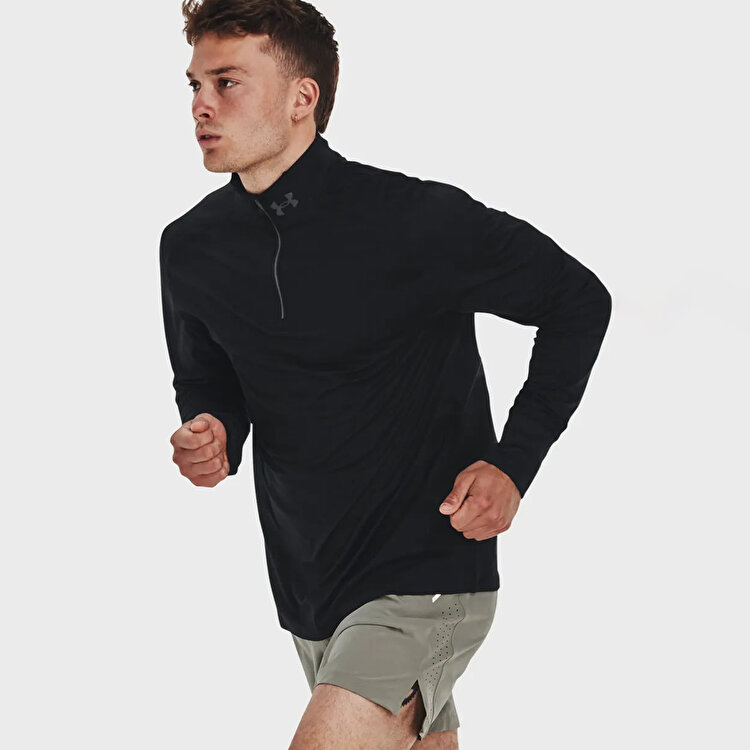 Under Armour Launch Pro 1/4 Zip Erkek Siyah Uzun Kollu Tişört
