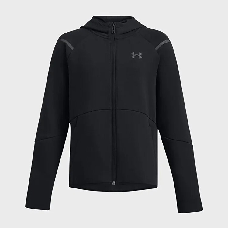 Under Armour Zip Hoodie Unstoppable Fleece Erkek Çocuk Siyah Kapüşonlu Ceket