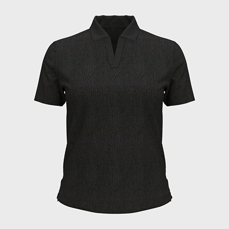 Under Armour Halo Bonded Jacquard Kadın Siyah Polo Yaka Tişört