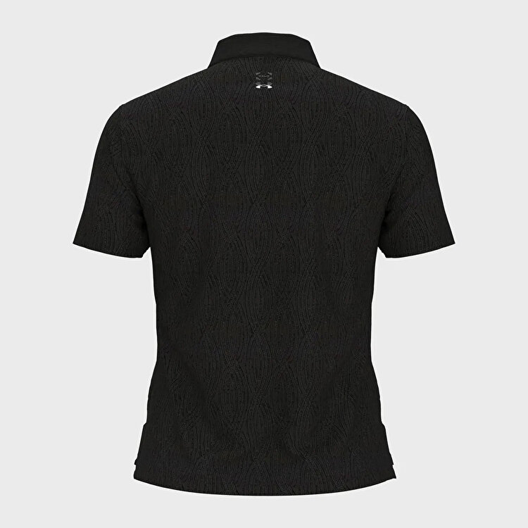 Under Armour Halo Bonded Jacquard Kadın Siyah Polo Yaka Tişört