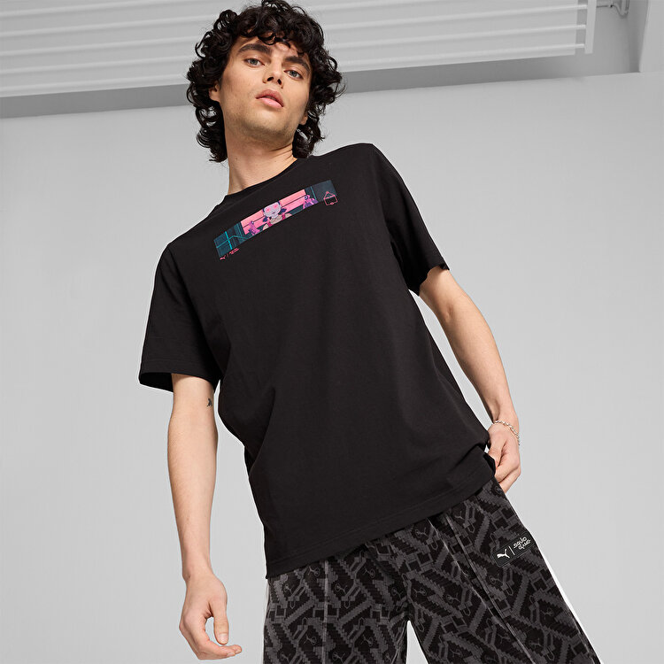 Puma Puma x Squid Game Graphic Erkek Siyah Tişört