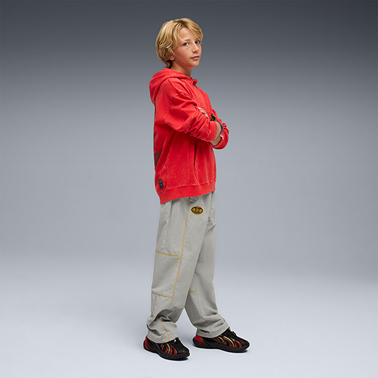 Puma x Sonic Relaxed Graphic Erkek Çocuk Kırmızı Kapüşonlu Sweatshirt
