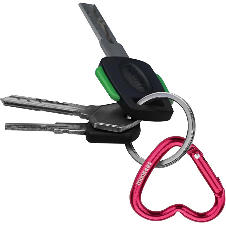 Munkees Mini Heart Carabiner 2 Pieces Kırmızı Anahtarlık