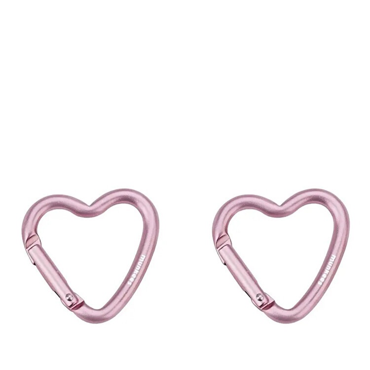 Munkees Mini Heart Carabiner 2 Pieces Pembe Anahtarlık