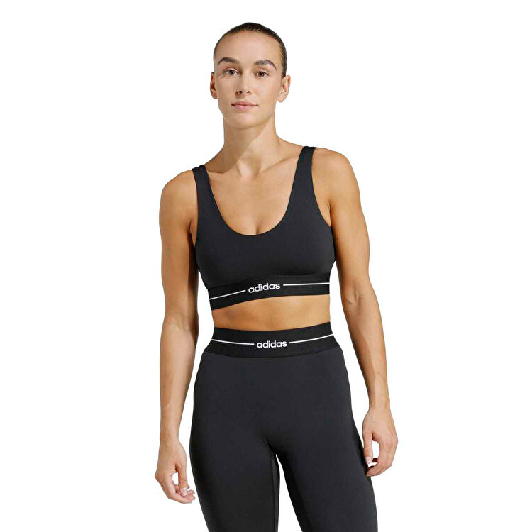 adidas Q1 Hyperglam Light Support Kadın Siyah Sporcu Sütyeni