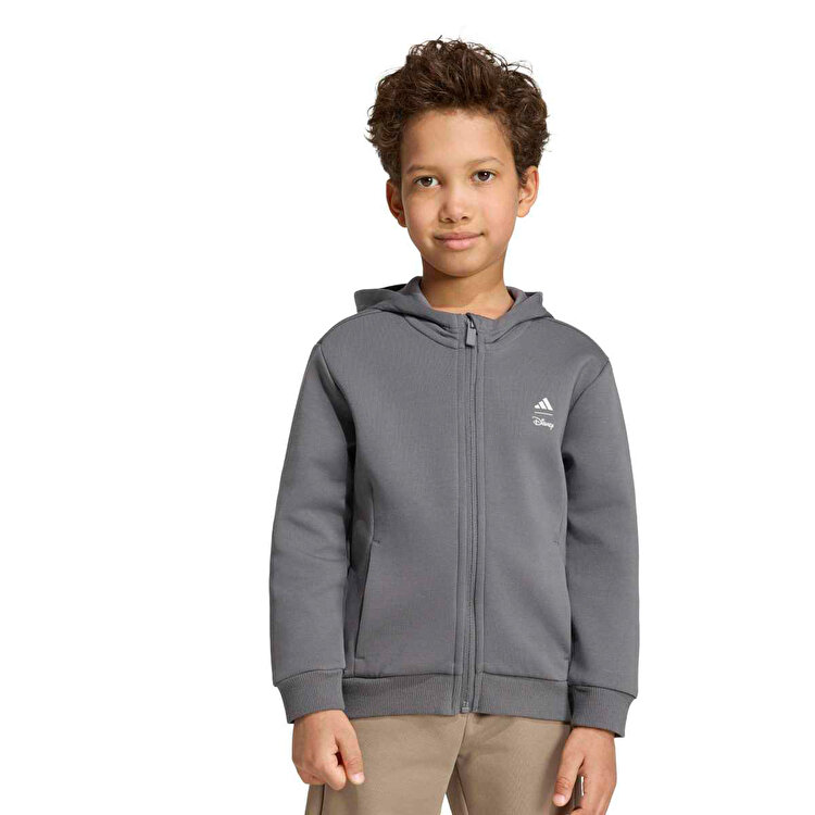 adidas Lg Disney Mickey Mouse Çocuk Gri Kapüşonlu Ceket