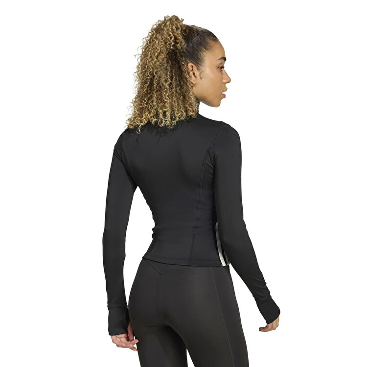 adidas Workout Essentials 3 Stripes Kadın Siyah Dik Yaka Ceket