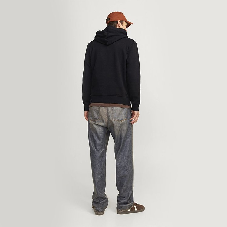 Jack&Jones Corp Logo Erkek Siyah Kapüşonlu Sweatshirt
