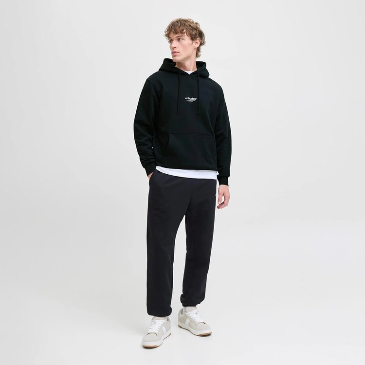 Jack&Jones Soho Erkek Siyah Kapüşonlu Sweatshirt