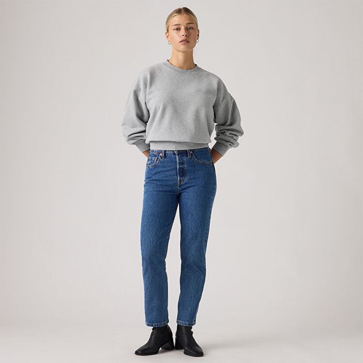 Levi's 501 Regular Fit Crop Kadın Gri Jean