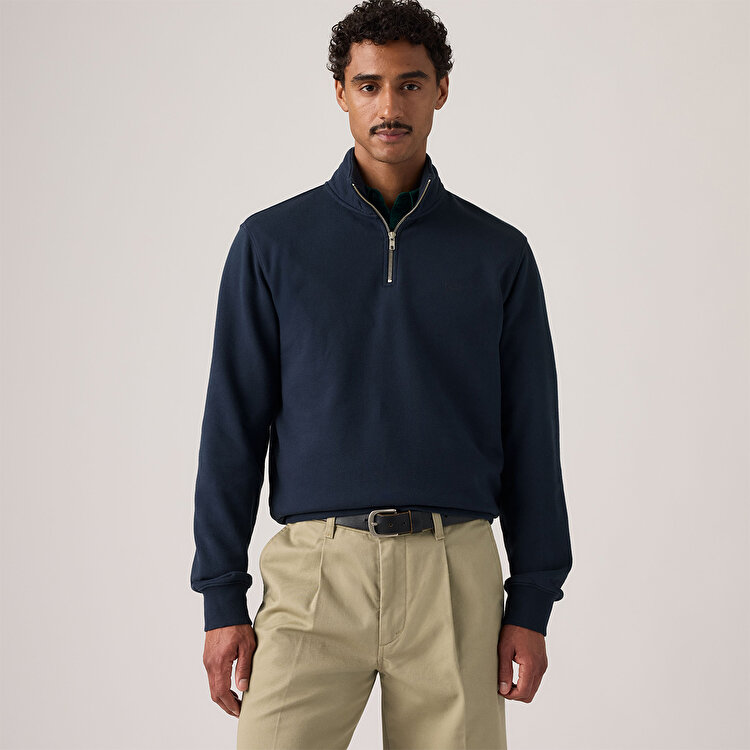 Levi's Original Hm Erkek Lacivert Dik Yaka Sweatshirt