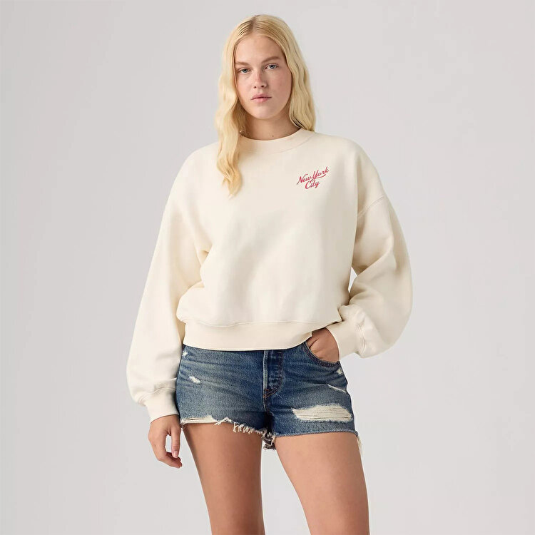 Levi's Gr Vintage Boxy Crew Kadın Beyaz Sweatshirt