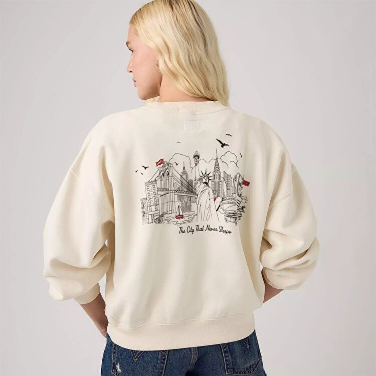 Levi's Gr Vintage Boxy Crew Kadın Beyaz Sweatshirt