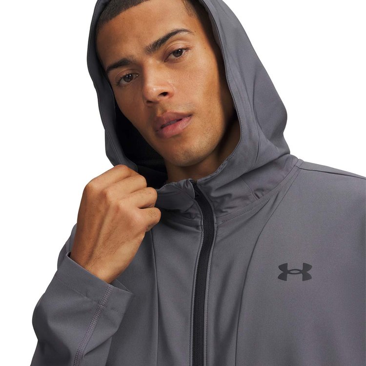 Under Armour Unstoppable Woven Erkek Gri Kapüşonlu Ceket 6014621