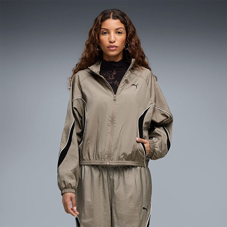 Puma Sport Woven Kadın Kahverengi Dik Yaka Ceket