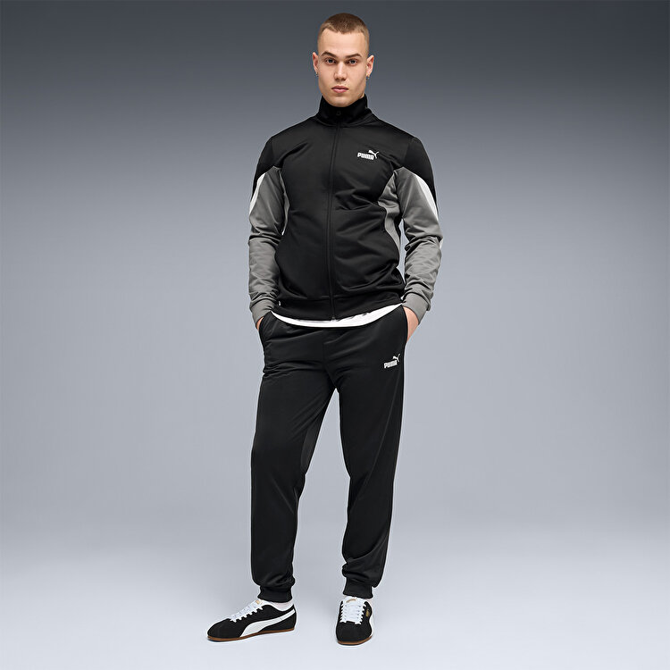 Puma Essentials Block Poly Erkek Siyah Dik Yaka Eşofman Takımı