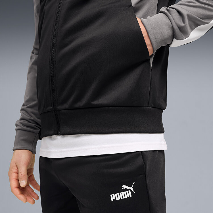 Puma Essentials Block Poly Erkek Siyah Dik Yaka Eşofman Takımı