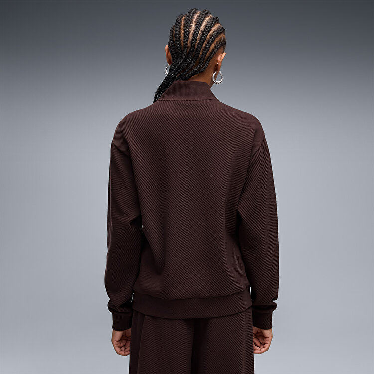 Puma Essentials Elevated Kadın Kahverengi Dik Yaka Sweatshirt