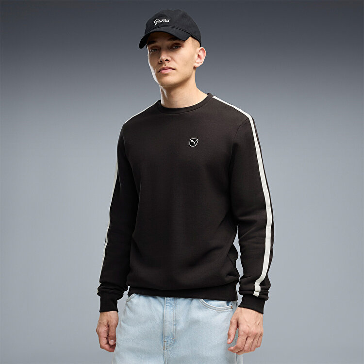 Puma Essentials Elevated Crew Erkek Siyah Sweatshirt