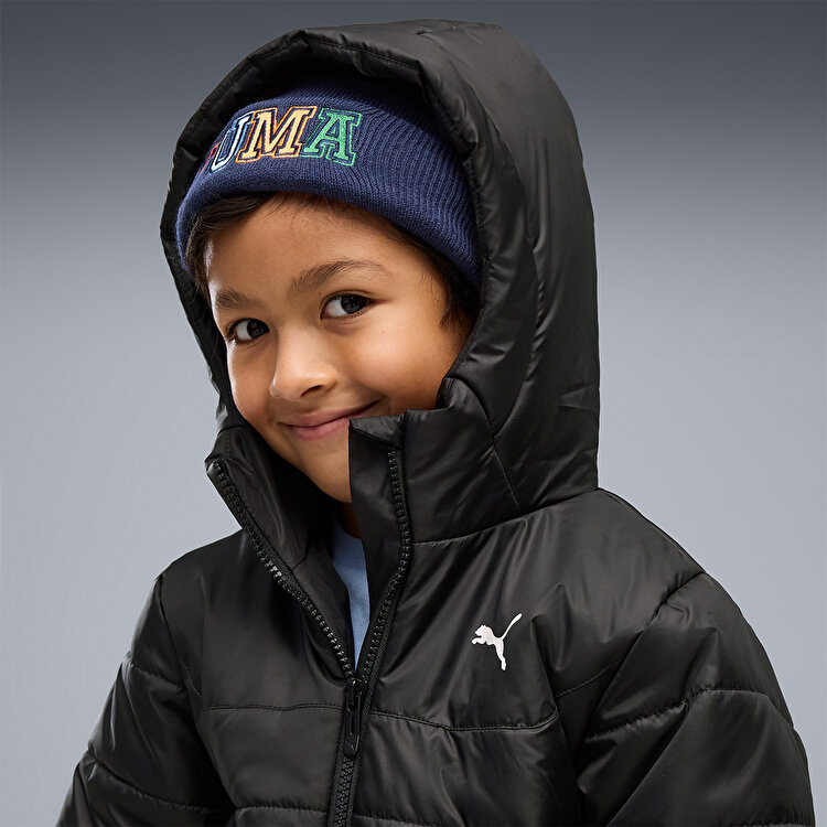 Puma Essentials Padded Çocuk Siyah Kapüşonlu Mont