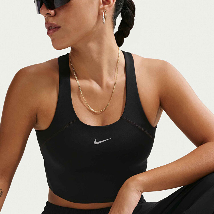 Nike Tempo Dri Fit Medium Sport Crop Bra Kadın Siyah Atlet