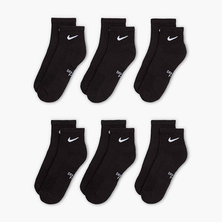 Nike Everyday Cush Ankle 6' lı Çocuk Siyah Çorap