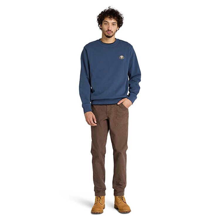Timberland Tree Logo Patch Erkek Mavi Sweatshirt