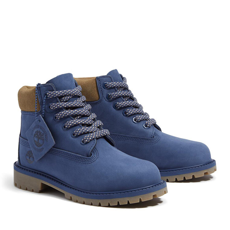 Timberland Premium 6 Inch Lace Up Waterproof Çocuk Mavi Bot