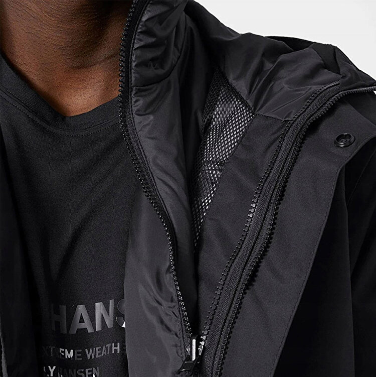 Helly Hansen Juell 3 In 1 Erkek Siyah Kapüşonlu Mont
