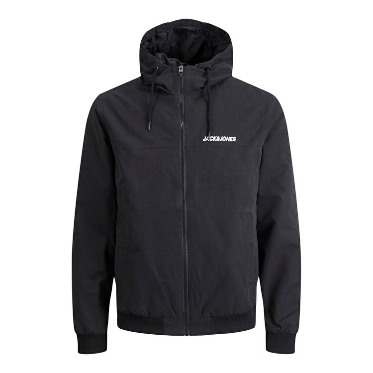 Jack&Jones Rush Hood Bomber Erkek Siyah Kapüşonlu Ceket
