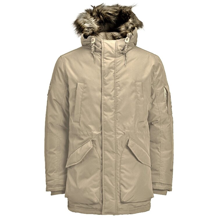 Jack&Jones Great Erkek Bej Kapüşonlu Mont 12192209-CRO - Sporthink