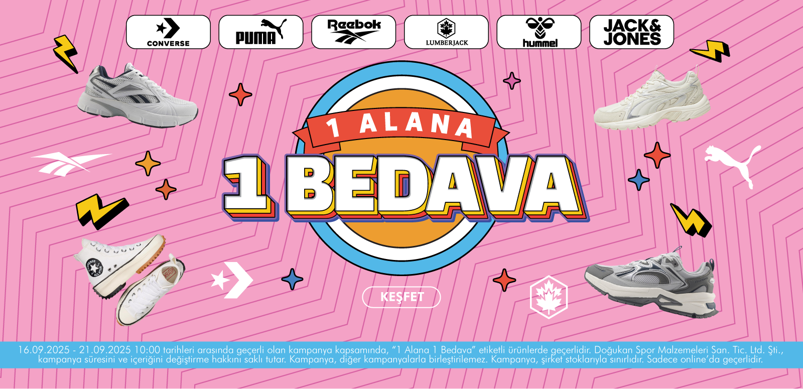 Reebok Converse Puma 1 Alana 1 Bedava