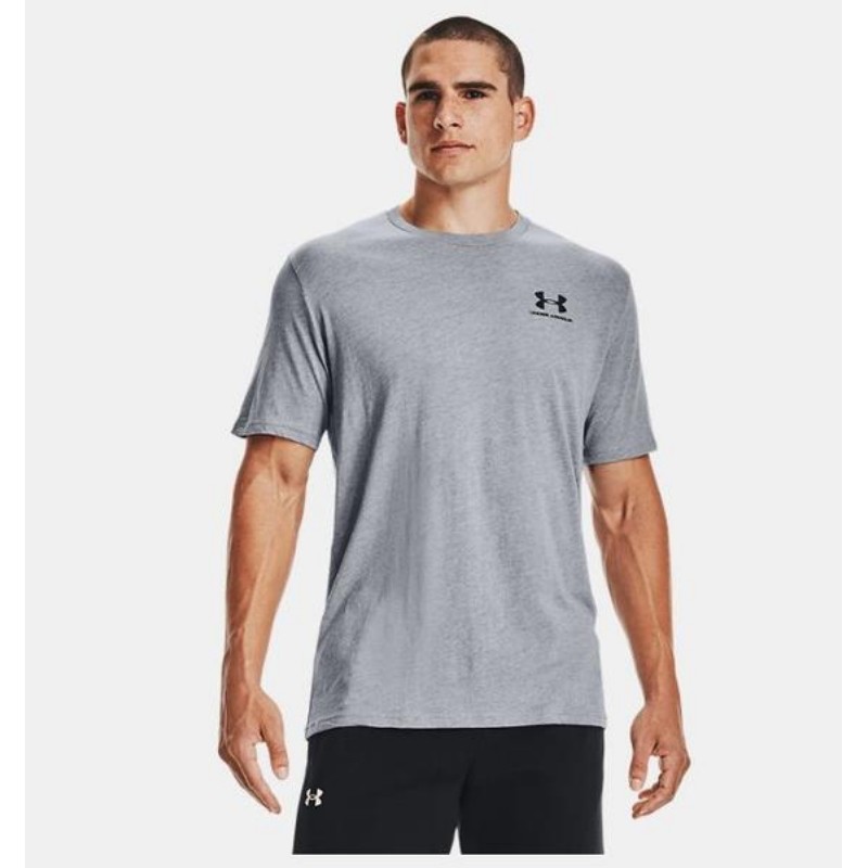 Under Armour Sportstyle Left Chest Erkek Gri Bisiklet Yaka Tişört