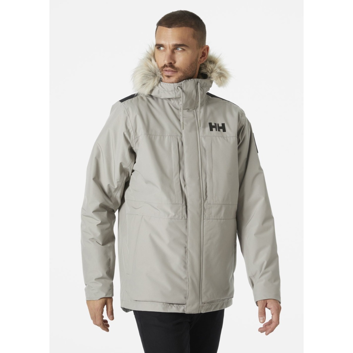 新品　完売品　HOL WS POLARTEC WINDBLOCK PARKA Helly Hansen Parka Coastal 3.0 Erkek Gri Kapüşonlu Mont 53995-885