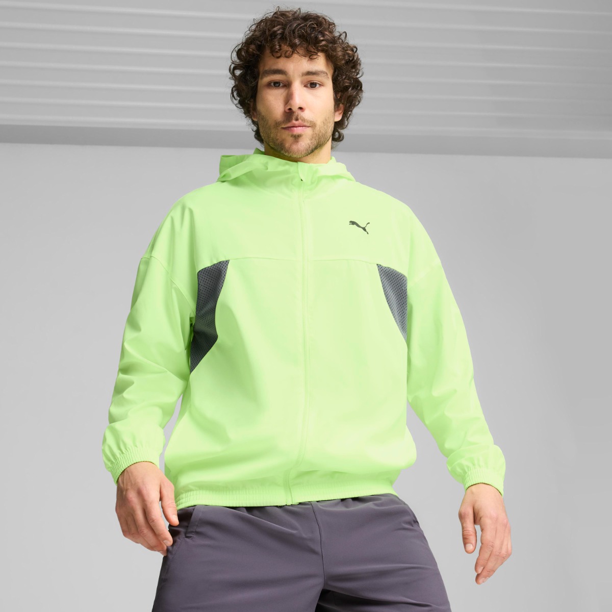 Puma Fit Woven Full Zip Erkek Yeşil Kapüşonlu Ceket 52572434